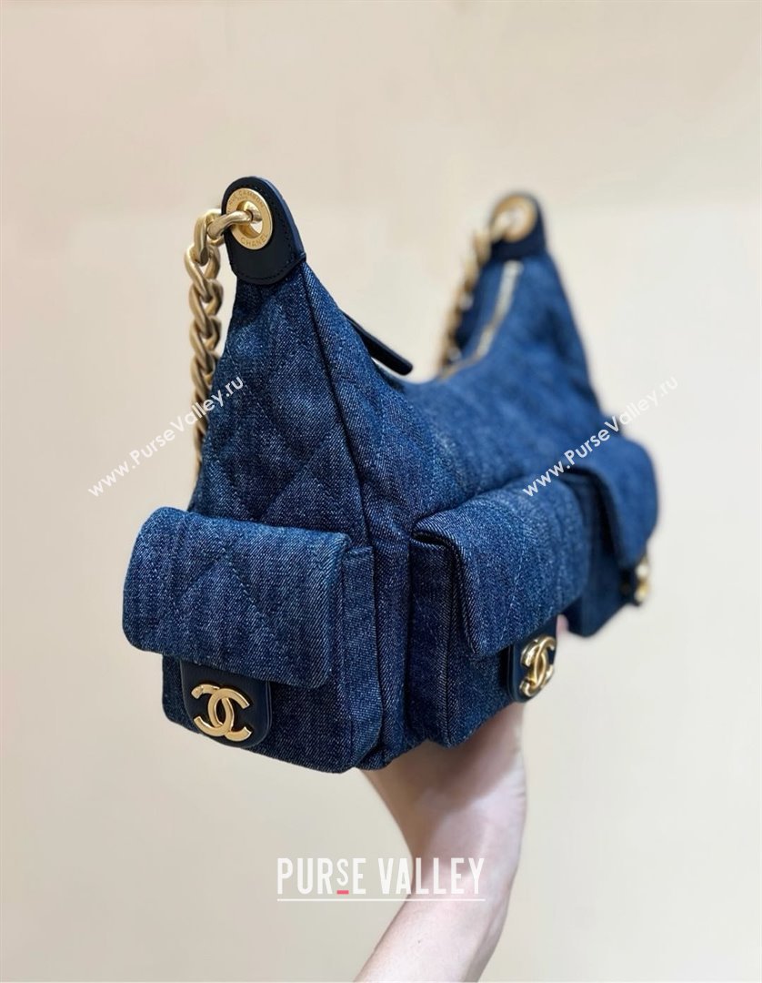 Chanel Washed Denim Maxi Hobo Bag AS5339 Deep Blue 2025 Top Quality (SHUNY-25031911)