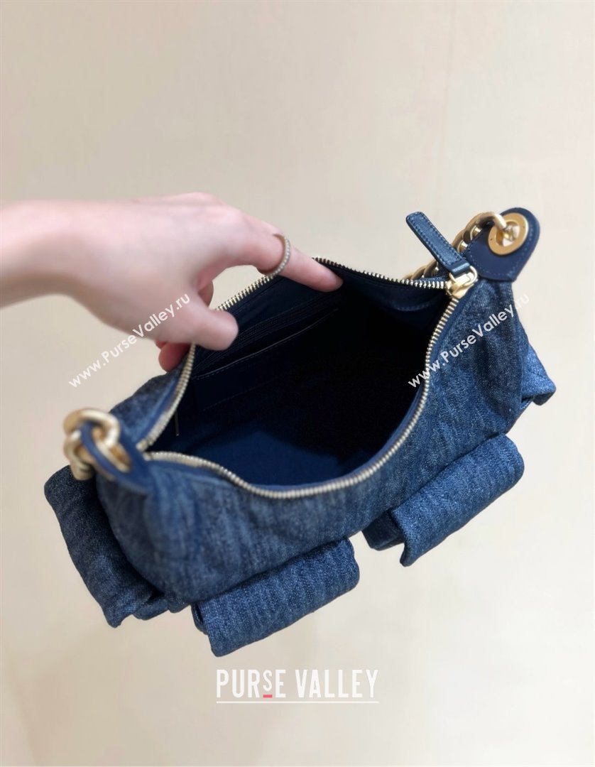 Chanel Washed Denim Maxi Hobo Bag AS5339 Deep Blue 2025 Top Quality (SHUNY-25031911)