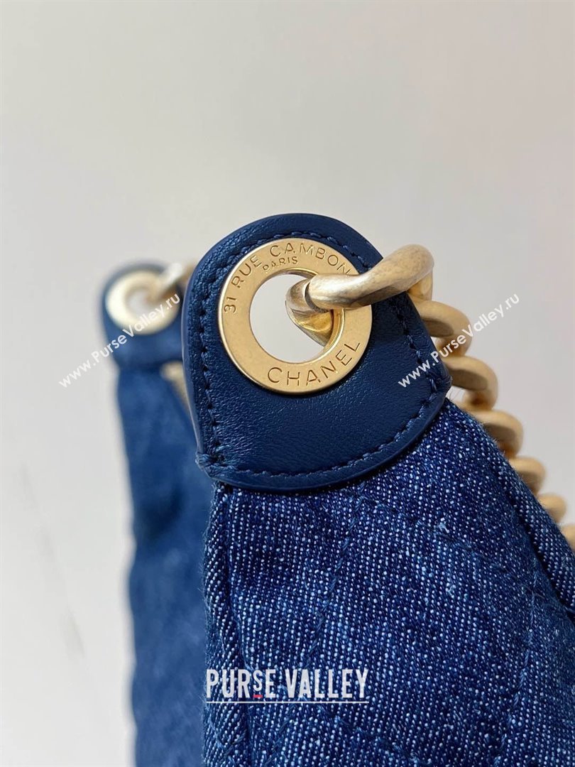Chanel Washed Denim Maxi Hobo Bag AS5339 Deep Blue 2025 Top Quality (SHUNY-25031911)
