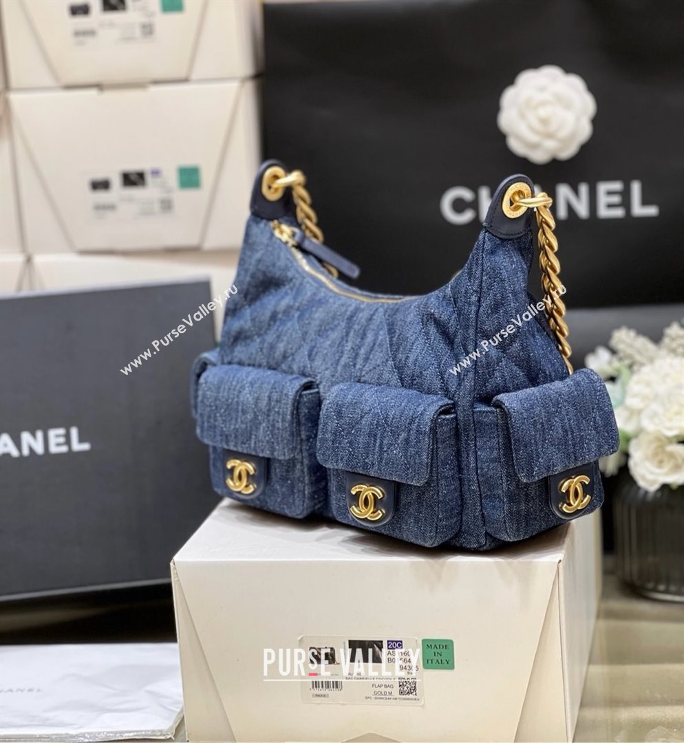 Chanel Washed Denim Maxi Hobo Bag AS5339 Deep Blue 2025 Top Quality (SHUNY-25031911)
