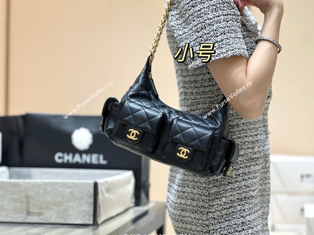 Chanel Lambskin Large Hobo Bag AS5302 Black 2025 Top Quality (SHUNY-25031913)