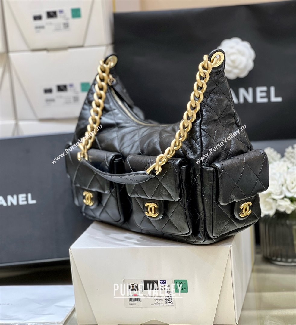 Chanel Lambskin Large Hobo Bag AS5302 Black 2025 Top Quality (SHUNY-25031913)