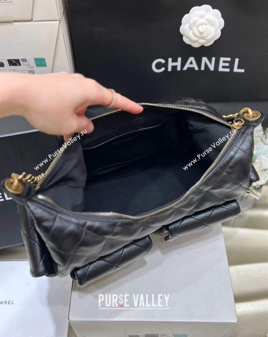 Chanel Lambskin Large Hobo Bag AS5302 Black 2025 Top Quality (SHUNY-25031913)