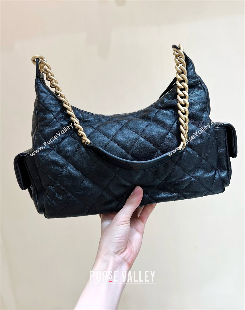 Chanel Lambskin Large Hobo Bag AS5302 Black 2025 Top Quality (SHUNY-25031913)