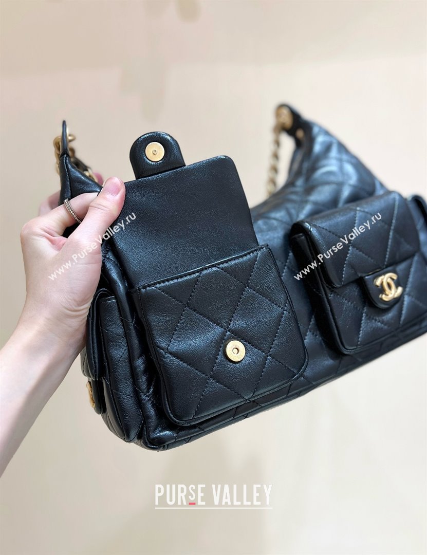 Chanel Lambskin Large Hobo Bag AS5302 Black 2025 Top Quality (SHUNY-25031913)