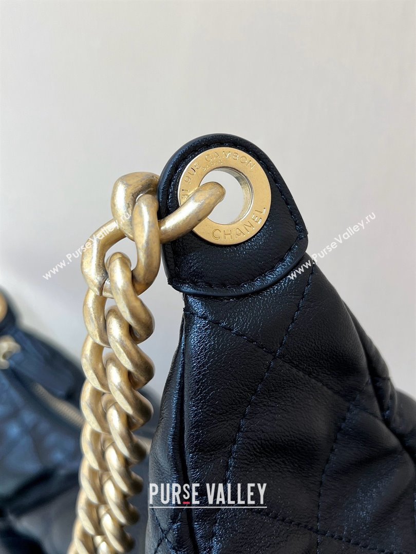 Chanel Lambskin Large Hobo Bag AS5302 Black 2025 Top Quality (SHUNY-25031913)