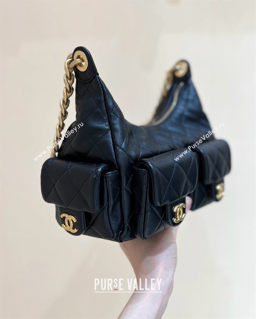 Chanel Lambskin Maxi Hobo Bag AS5339 Black 2025 Top Quality (SHUNY-25031914)
