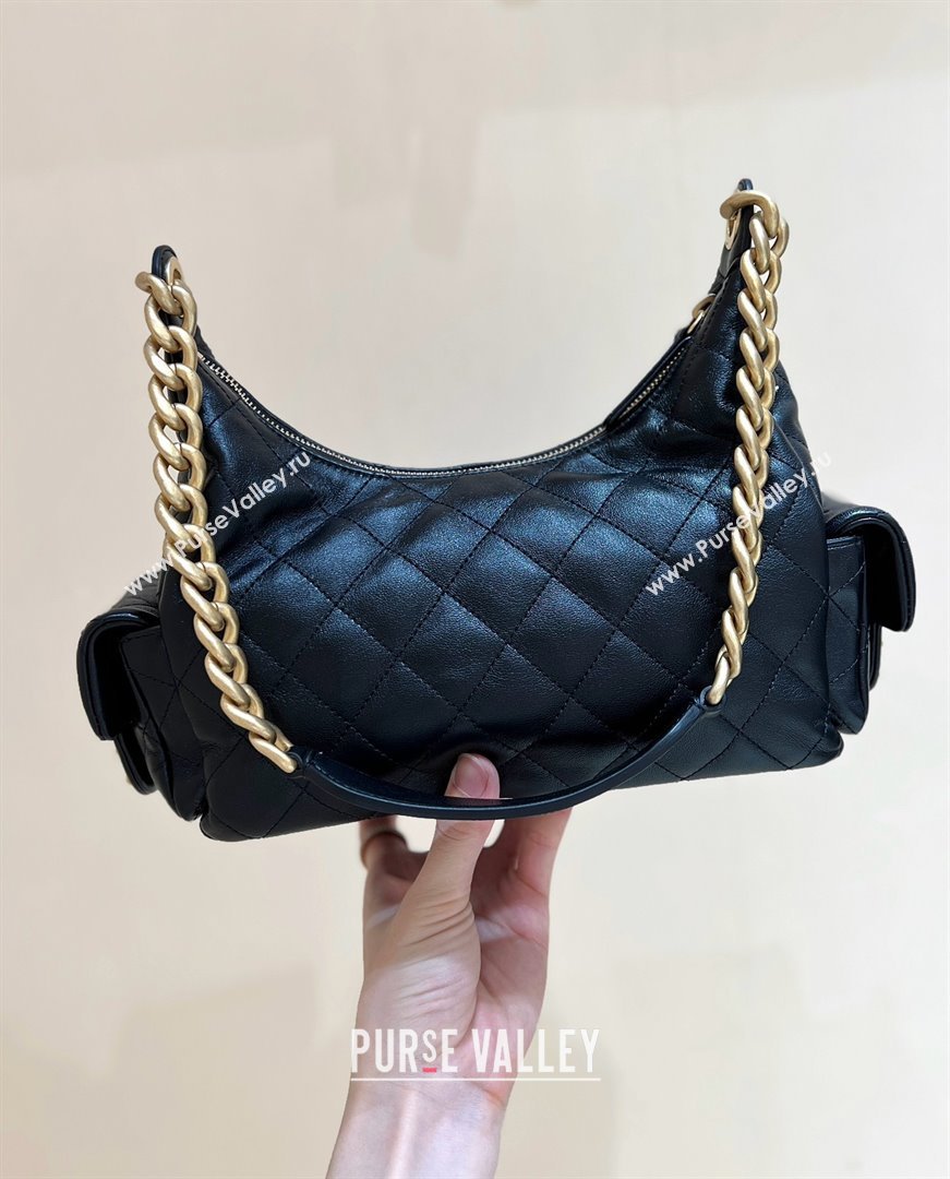Chanel Lambskin Maxi Hobo Bag AS5339 Black 2025 Top Quality (SHUNY-25031914)