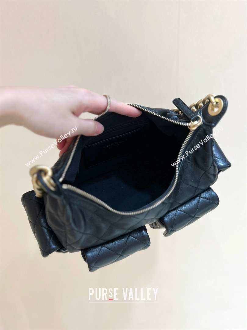 Chanel Lambskin Maxi Hobo Bag AS5339 Black 2025 Top Quality (SHUNY-25031914)