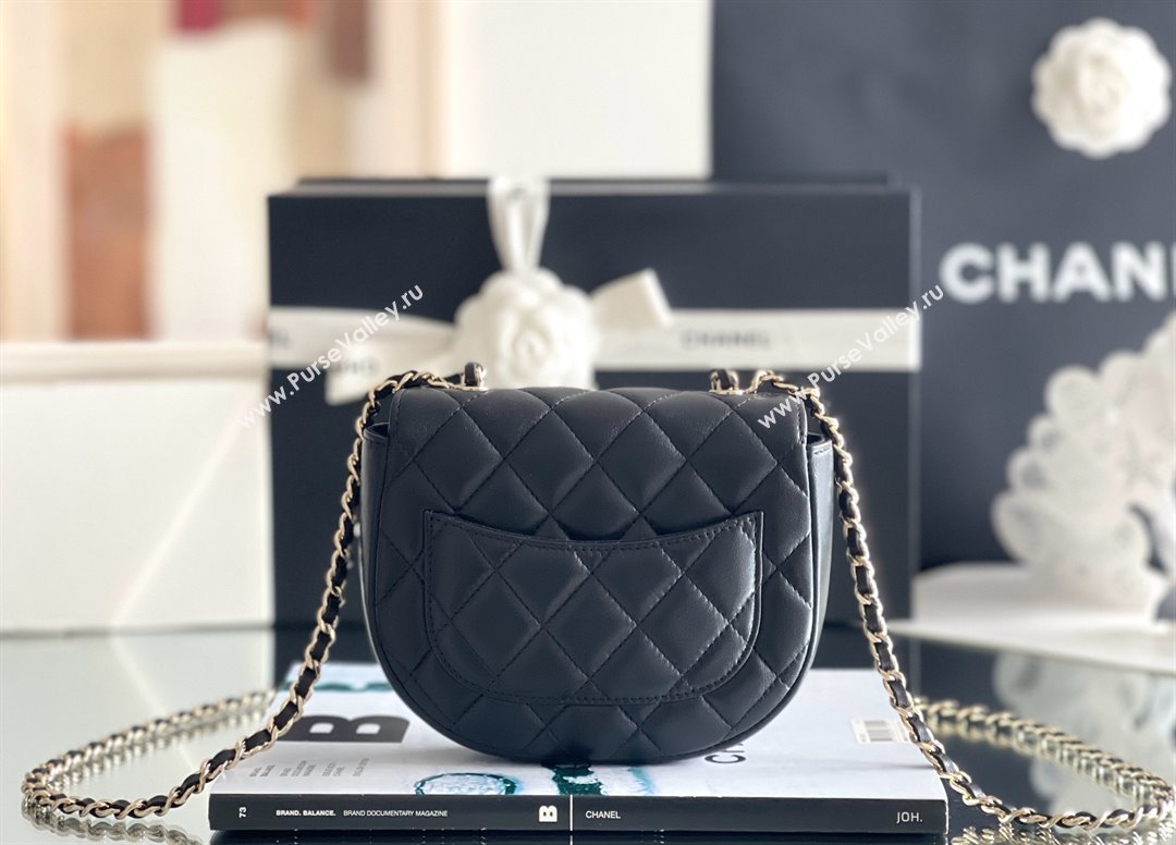 Chanel Mini Flap Bag with Top Handle in Gaiera Lambskin Black 2025 Top Quality (MHE-25031903)