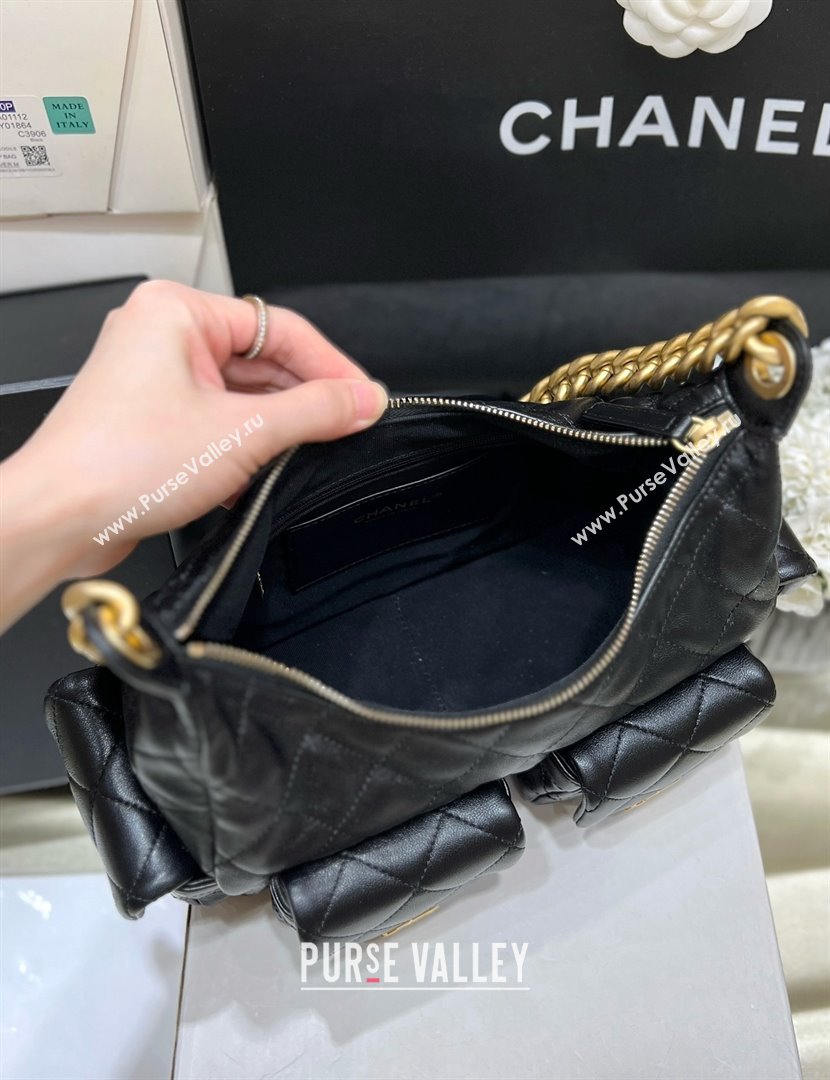 Chanel Lambskin Maxi Hobo Bag AS5339 Black 2025 Top Quality (SHUNY-25031914)
