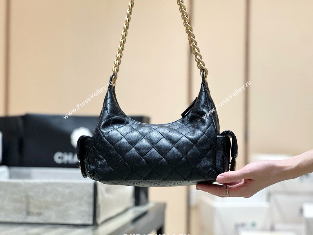 Chanel Lambskin Maxi Hobo Bag AS5339 Black 2025 Top Quality (SHUNY-25031914)