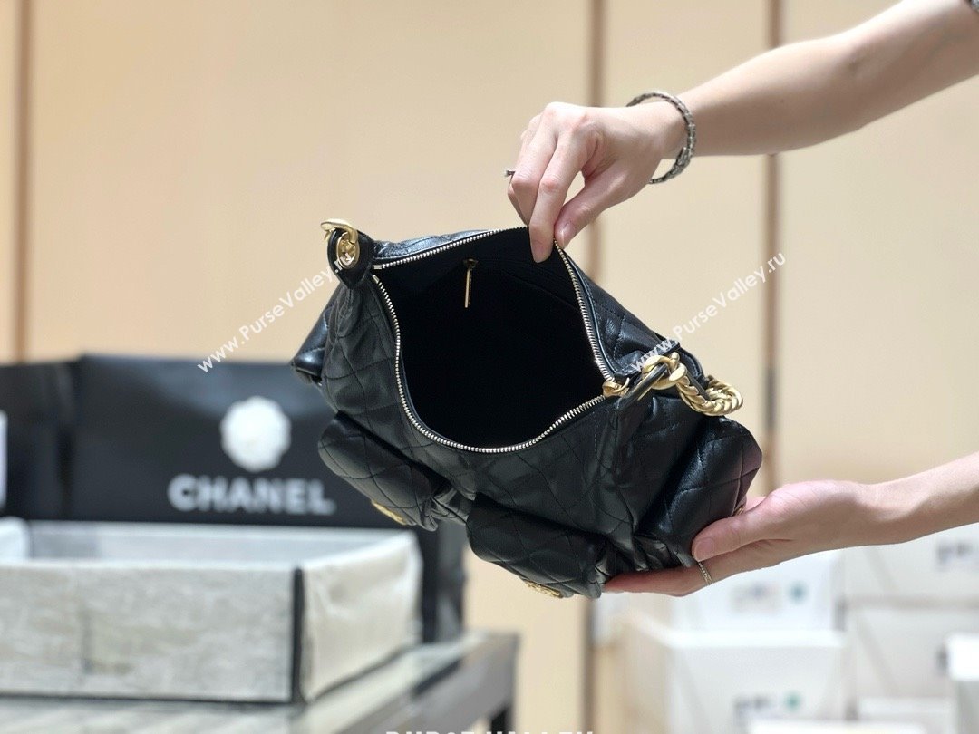 Chanel Lambskin Maxi Hobo Bag AS5339 Black 2025 Top Quality (SHUNY-25031914)