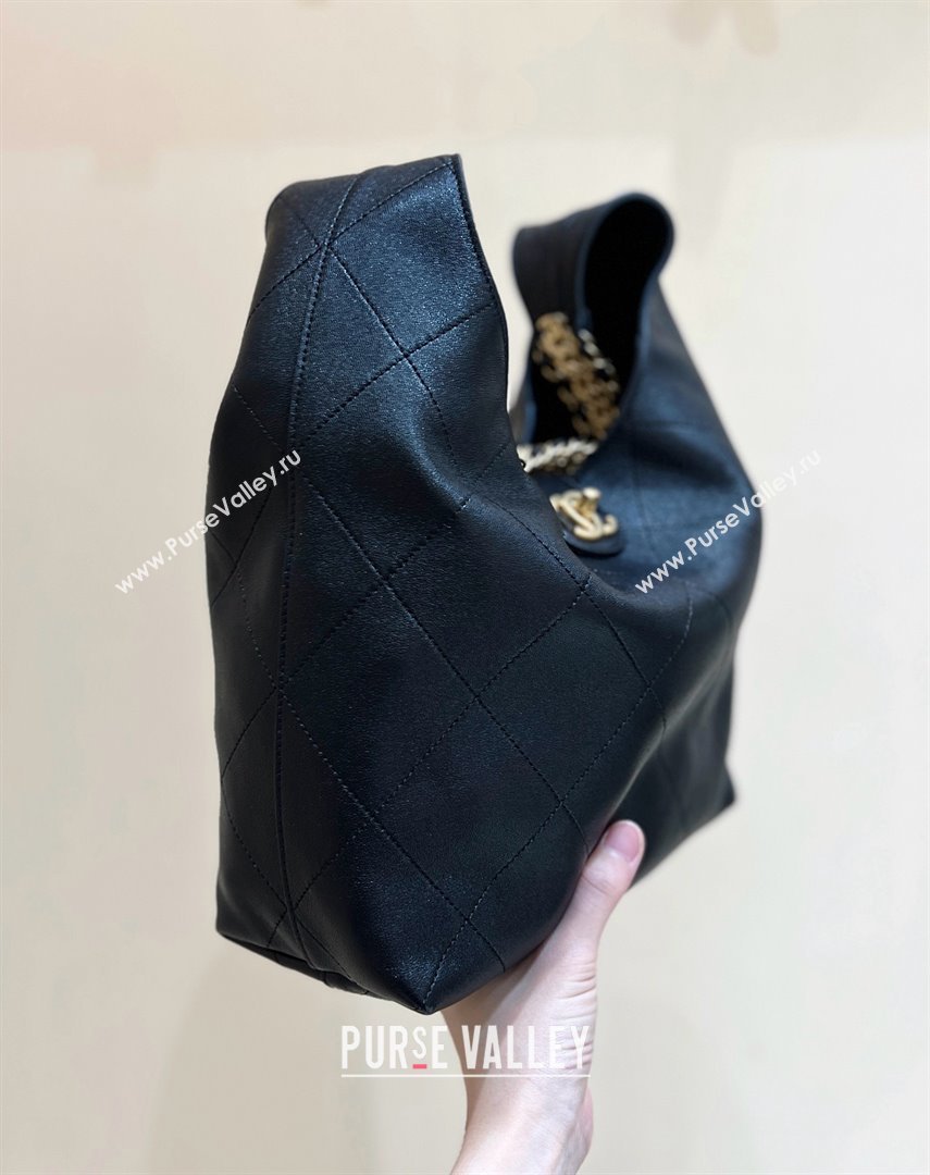 Chanel Medium Hobo Bag in Shiny Lambskin AS5425 Black 2025 Top Quality (SHUNY-25032001)