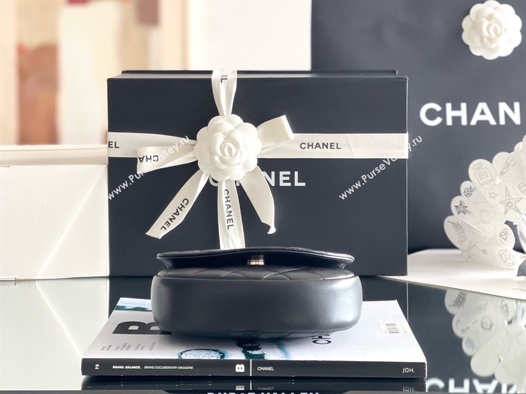 Chanel Mini Flap Bag with Top Handle in Gaiera Lambskin Black 2025 Top Quality (MHE-25031903)