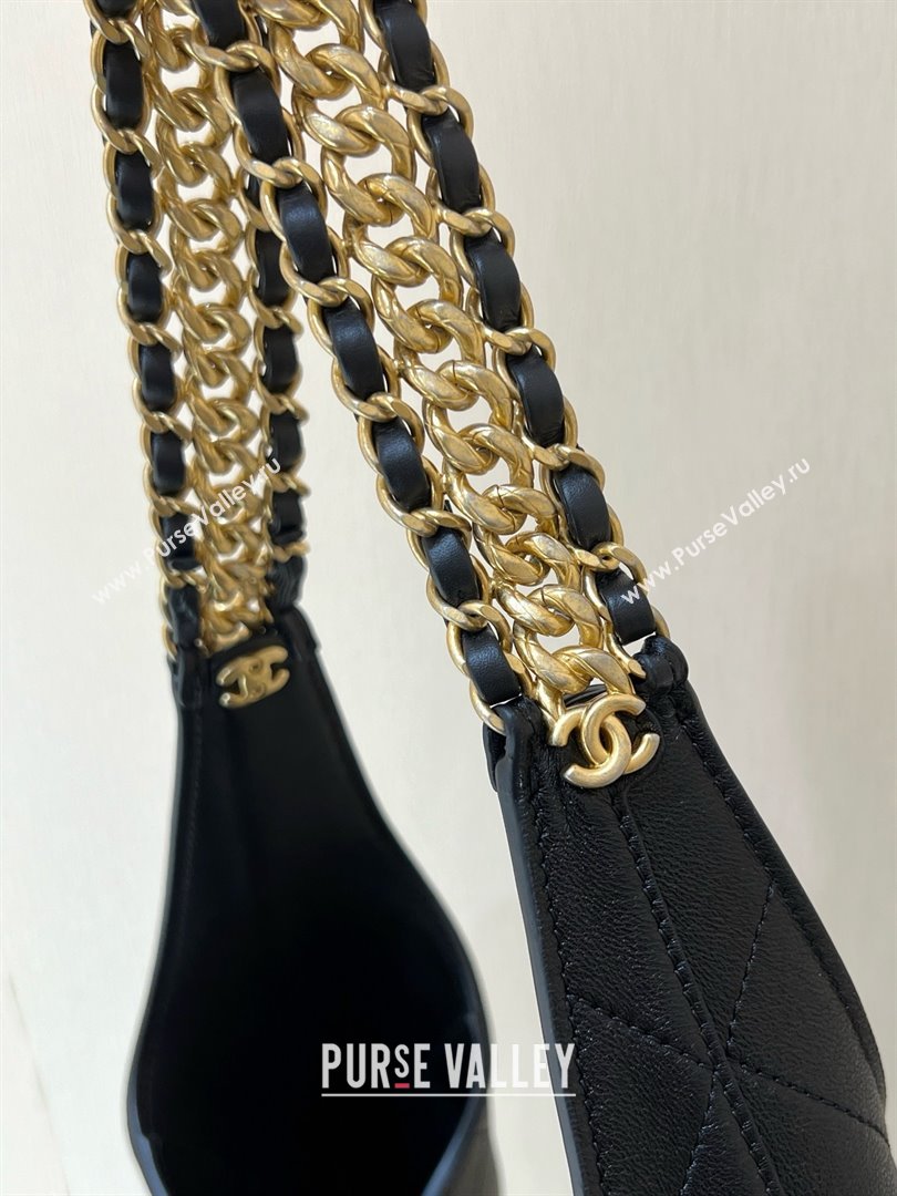 Chanel Hobo Bag in Shiny Lambskin AS5403 Black 2025 Top Quality (SHUNY-25032002)