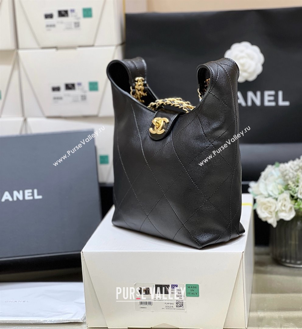 Chanel Hobo Bag in Shiny Lambskin AS5403 Black 2025 Top Quality (SHUNY-25032002)