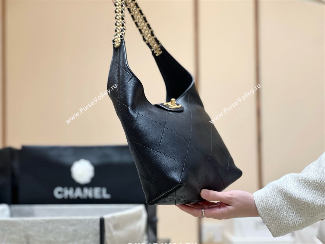 Chanel Hobo Bag in Shiny Lambskin AS5403 Black 2025 Top Quality (SHUNY-25032002)