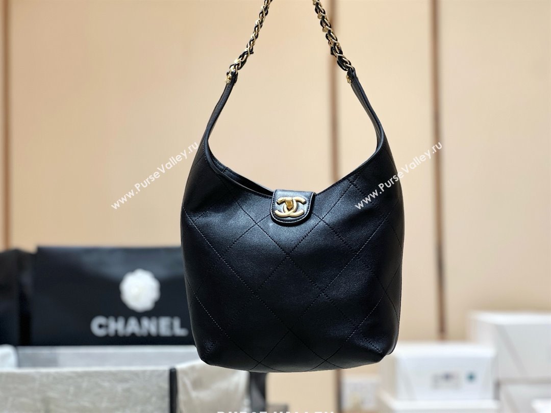 Chanel Hobo Bag in Shiny Lambskin AS5403 Black 2025 Top Quality (SHUNY-25032002)