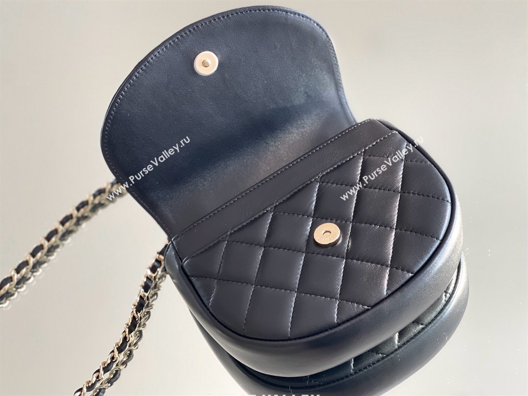 Chanel Mini Flap Bag with Top Handle in Gaiera Lambskin Black 2025 Top Quality (MHE-25031903)