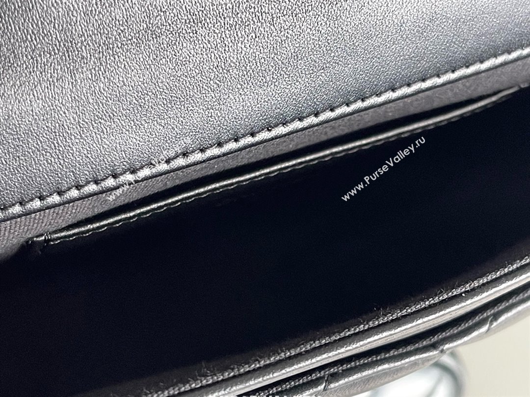 Chanel Mini Flap Bag with Top Handle in Gaiera Lambskin Black 2025 Top Quality (MHE-25031903)