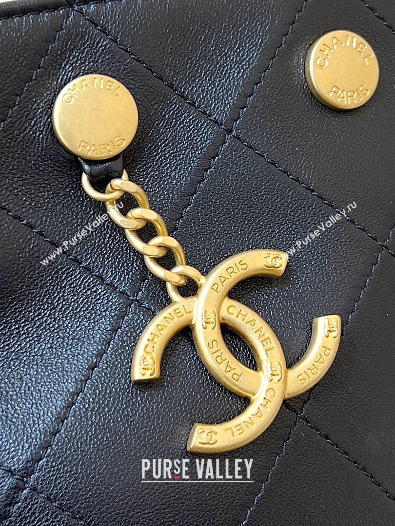 Chanel Large Bucket Bag in Shiny Lambskin AS5406 Black 2025 Top Quality (SHUNY-25032003)