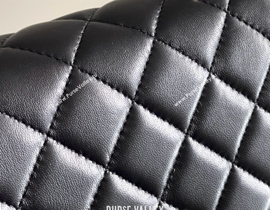 Chanel Mini Flap Bag with Top Handle in Gaiera Lambskin Black 2025 Top Quality (MHE-25031903)