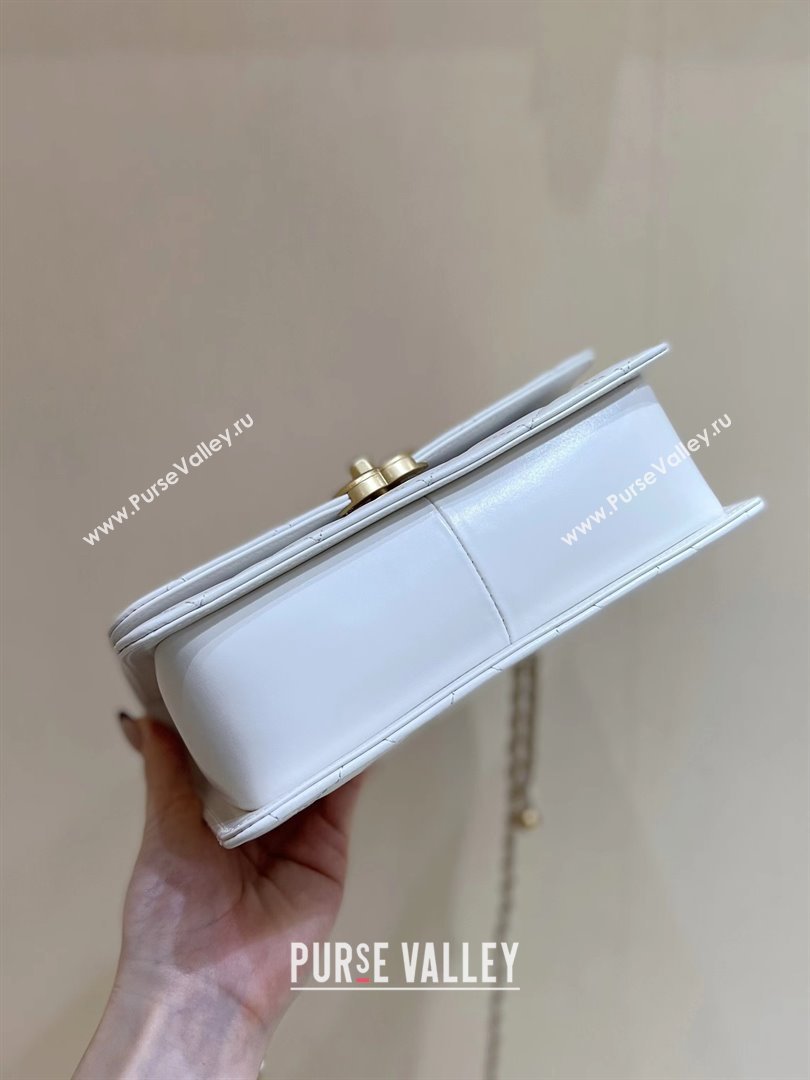 Chanel Quilted Calfskin Small Flap Bag with Gold-Tone Balls AS2649 White 2025 Top Quality (SHUNY-25032004)