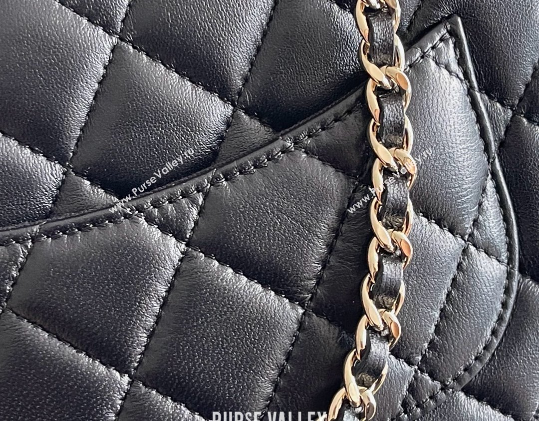 Chanel Mini Flap Bag with Top Handle in Gaiera Lambskin Black 2025 Top Quality (MHE-25031903)