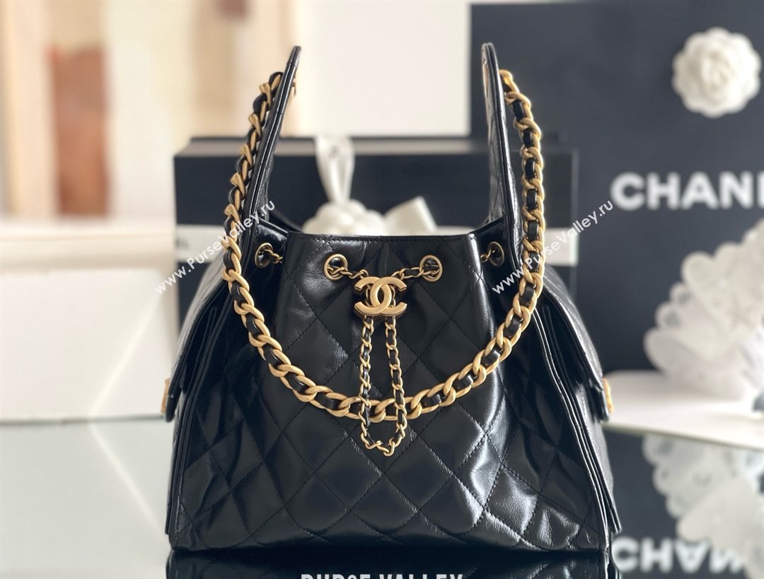 Chanel Original Antiba Calfskin Medium Hobo bag AS5293 Black 2025 Top Quality (MHE-25031904)