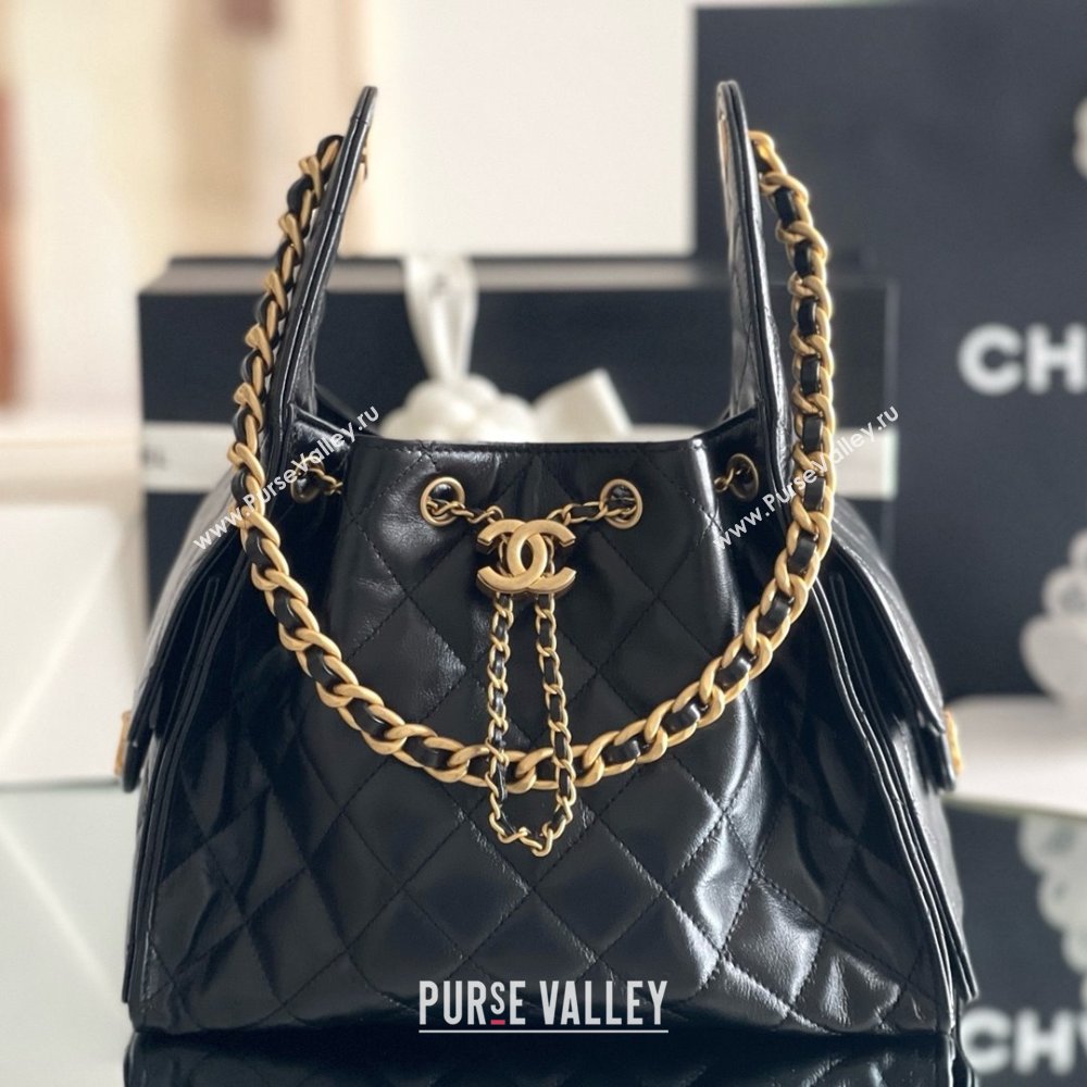 Chanel Original Antiba Calfskin Medium Hobo bag AS5293 Black 2025 Top Quality (MHE-25031904)