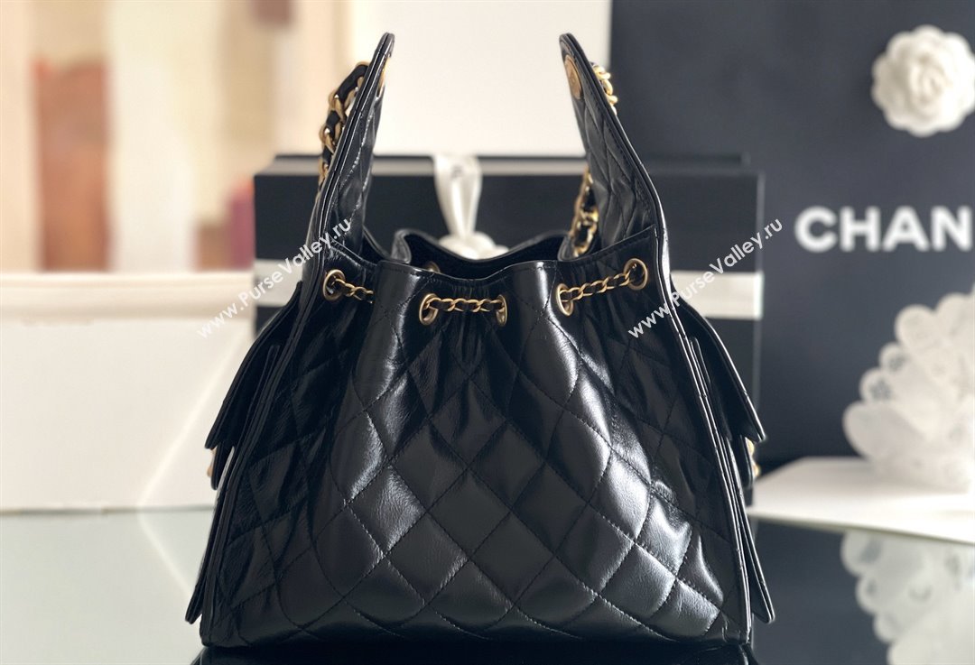Chanel Original Antiba Calfskin Medium Hobo bag AS5293 Black 2025 Top Quality (MHE-25031904)