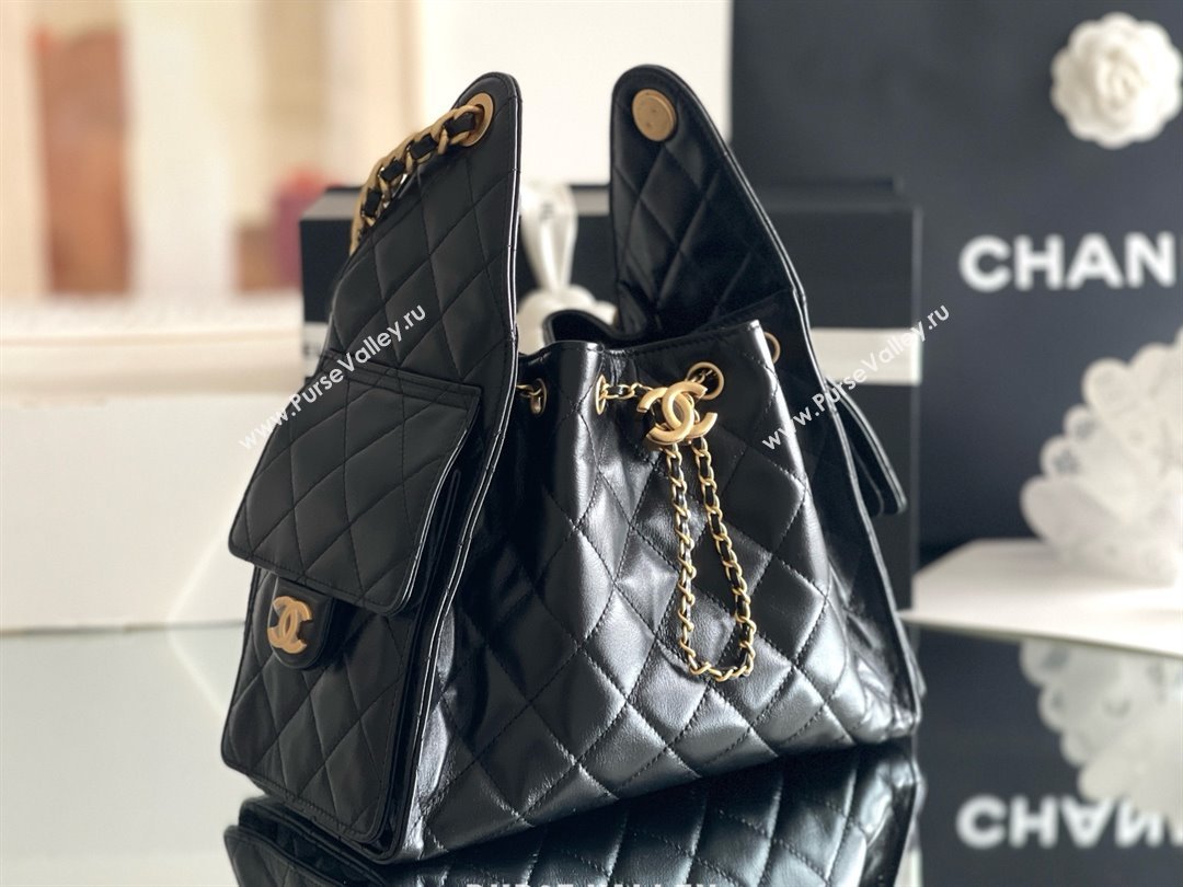 Chanel Original Antiba Calfskin Medium Hobo bag AS5293 Black 2025 Top Quality (MHE-25031904)