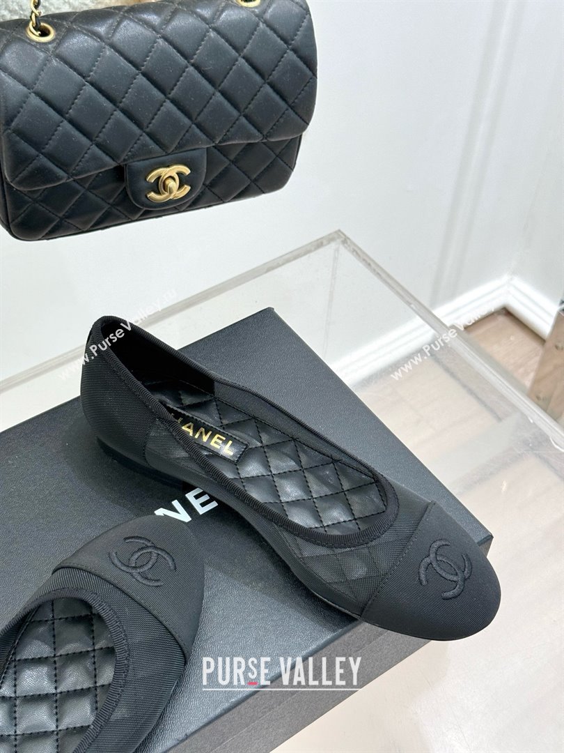 Chanel Mesh Grosgrain Ballerina Black 2025 (MD-25050907)