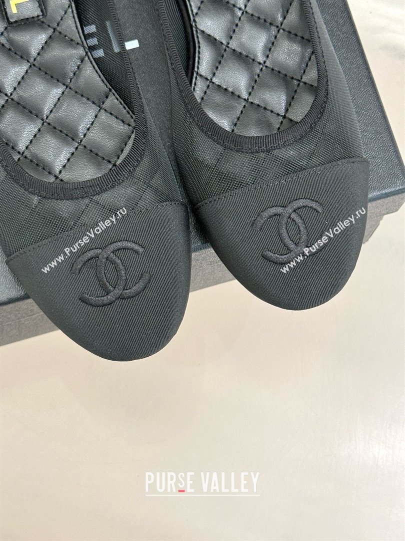 Chanel Mesh Grosgrain Ballerina Black 2025 (MD-25050907)