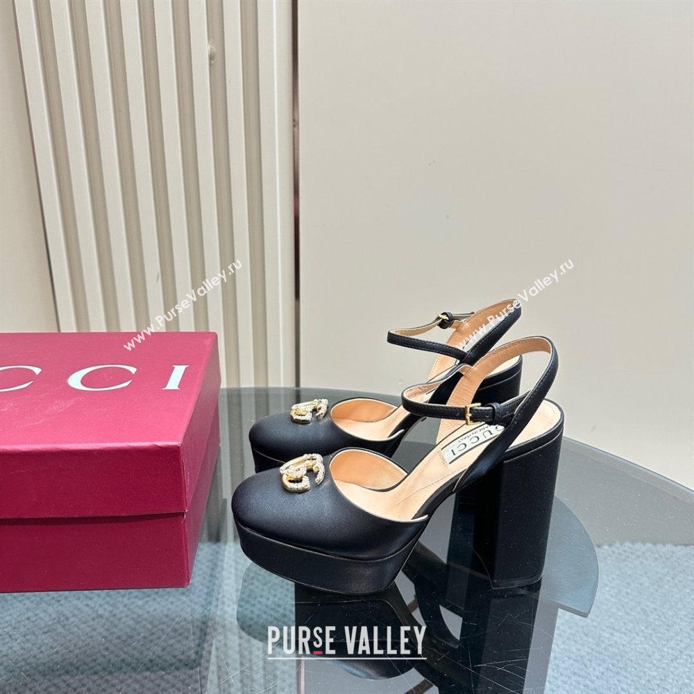 Gucci Calfskin Platform Pump with Double G 817258 Black 2025 (MD-25050923)