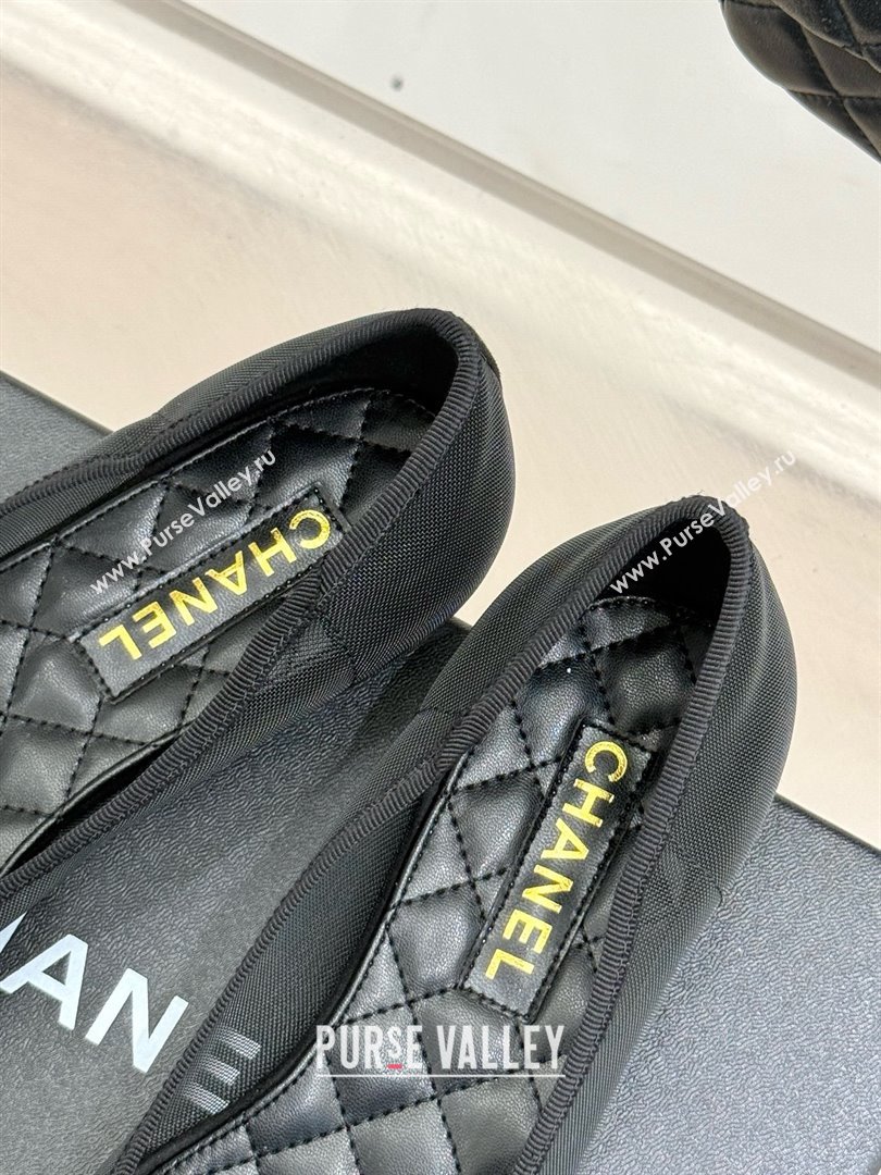 Chanel Mesh Grosgrain Ballerina Black 2025 (MD-25050907)