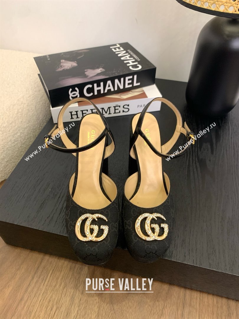 Gucci Platform Pump with Double G 817258 Black 2025 (KL-25050925)
