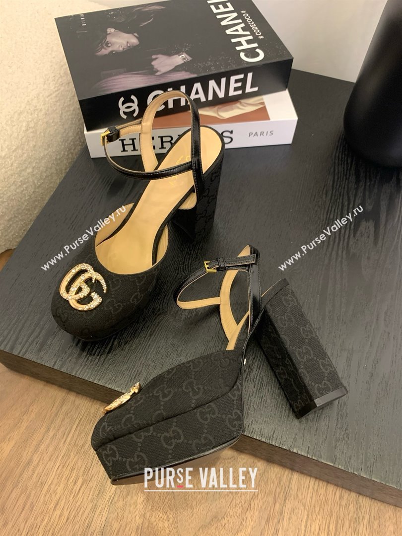 Gucci Platform Pump with Double G 817258 Black 2025 (KL-25050925)