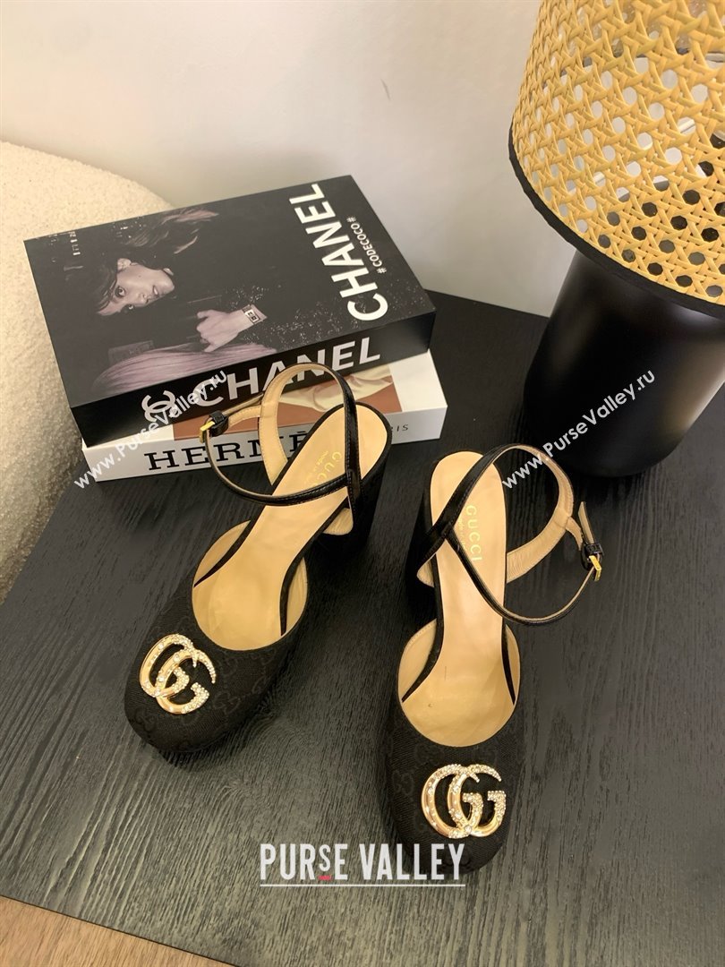 Gucci Platform Pump with Double G 817258 Black 2025 (KL-25050925)