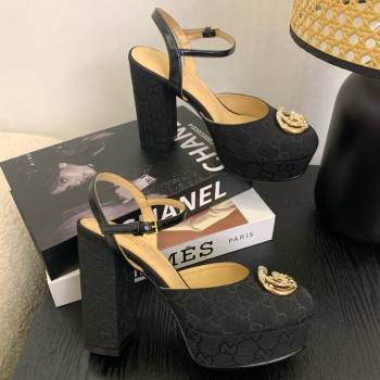 Gucci Platform Pump with Double G 817258 Black 2025 (KL-25050925)