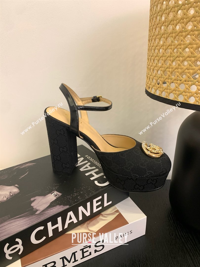 Gucci Platform Pump with Double G 817258 Black 2025 (KL-25050925)