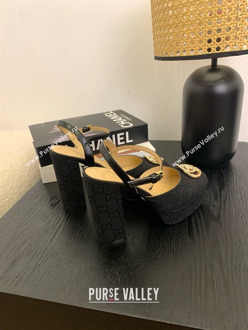 Gucci Platform Pump with Double G 817258 Black 2025 (KL-25050925)