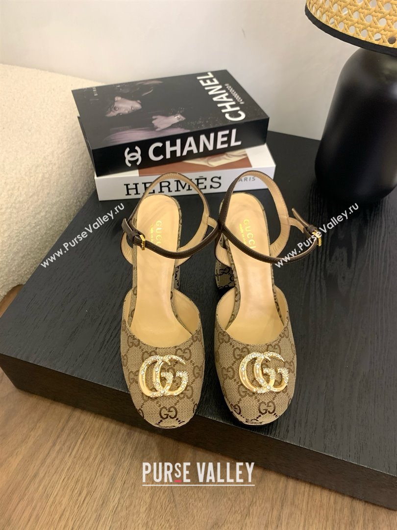 Gucci Platform Pump with Double G 817258 Beige 2025 (KL-25050926)