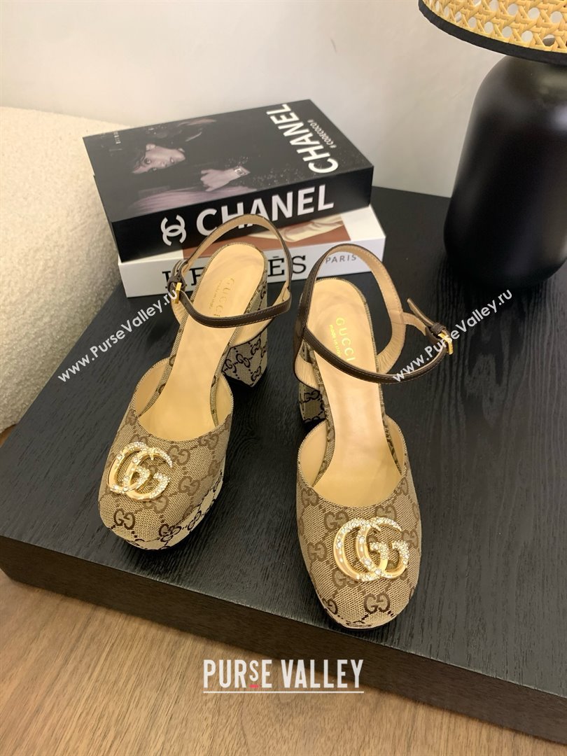 Gucci Platform Pump with Double G 817258 Beige 2025 (KL-25050926)