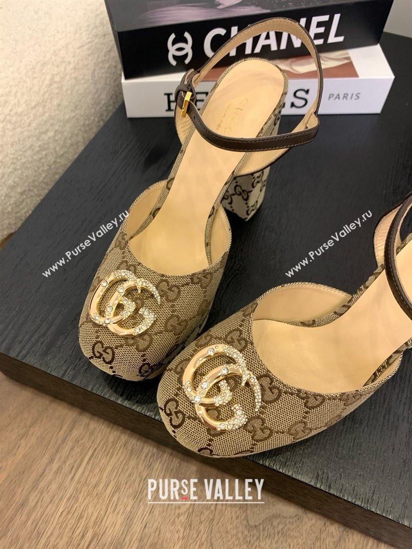 Gucci Platform Pump with Double G 817258 Beige 2025 (KL-25050926)