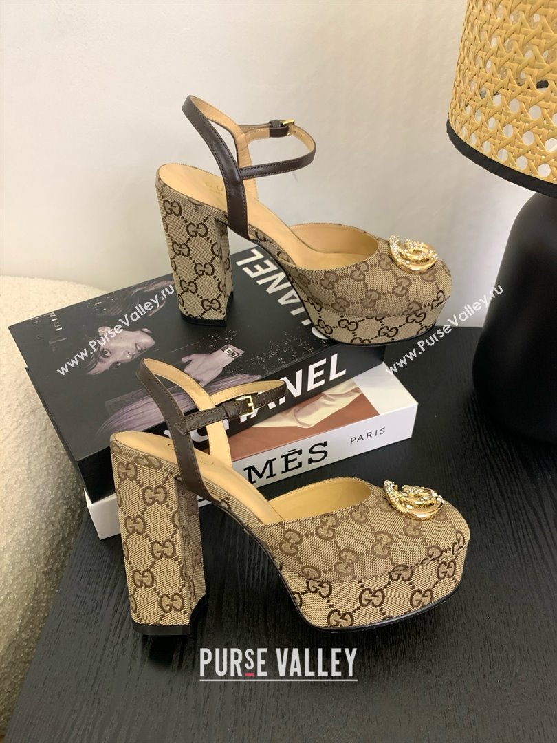 Gucci Platform Pump with Double G 817258 Beige 2025 (KL-25050926)