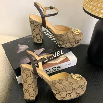 Gucci Platform Pump with Double G 817258 Beige 2025 (KL-25050926)