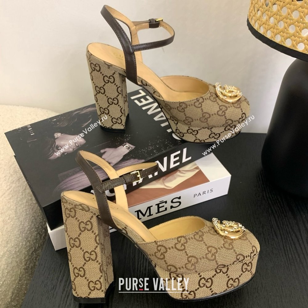 Gucci Platform Pump with Double G 817258 Beige 2025 (KL-25050926)