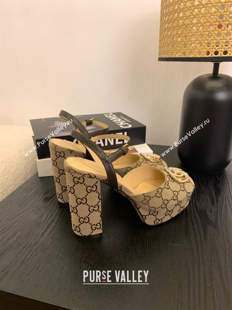 Gucci Platform Pump with Double G 817258 Beige 2025 (KL-25050926)